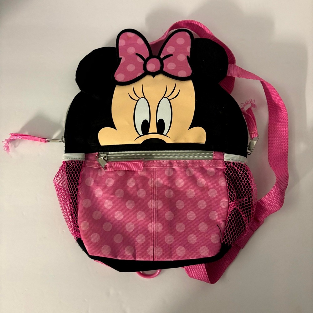 Disney Minnie Mouse Toddler Backpack Pink Polka Dot Safety Harness Leash